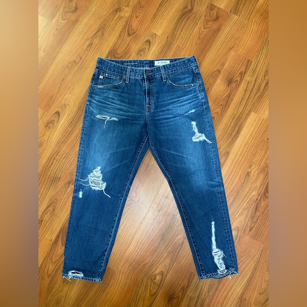 Ag Adriano Goldschmied Dark Blue Cropped Jeans